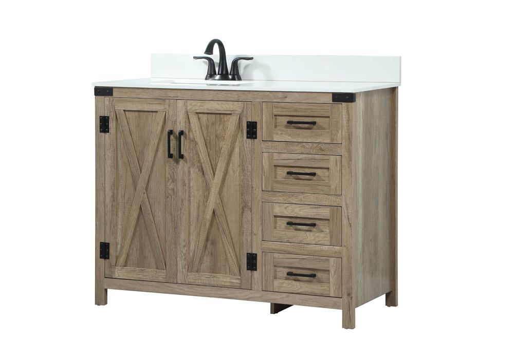 Elegant Furniture & Lighting - Grant 42 inch Single bathroom vanity in natural oak with backsplash - VF90242NT-BS veiw 8