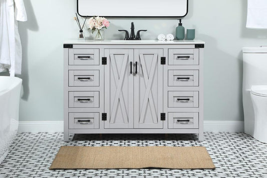 Elegant Furniture & Lighting - Grant 48 inch Single bathroom vanity in grey - VF90248GR veiw 2