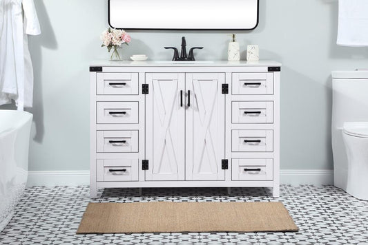 Elegant Furniture & Lighting - Grant 48 inch Single bathroom vanity in white - VF90248WH veiw 2