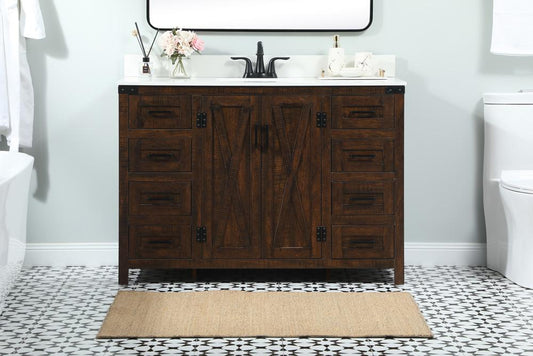 Elegant Furniture & Lighting - Grant 48 inch Single bathroom vanity in expresso with backsplash - VF90248EX-BS veiw 2