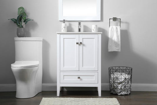 Elegant Furniture & Lighting - Hamilton 24 Inch Single Bathroom Vanity In White - VF21124WH veiw 2