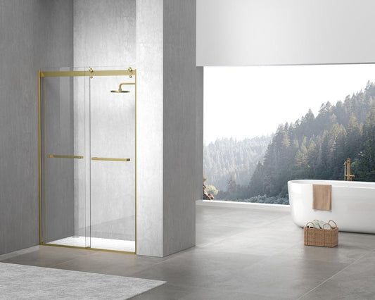 Elegant Furniture & Lighting - Hamilton Frameless shower door 48 x 76 Brushed Gold - SD202-4876BGD veiw 2