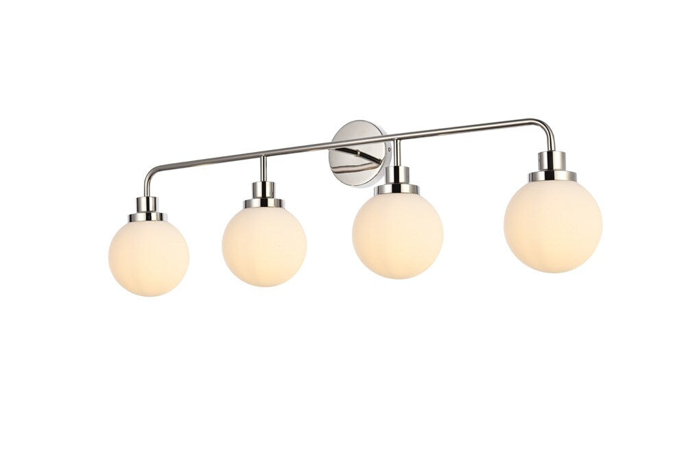 Elegant Furniture & Lighting - Hanson 4 lights bath sconce in polished nickel with frosted shade - LD7036W38PN veiw 1
