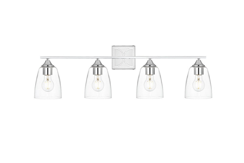 Elegant Furniture & Lighting - Harris 4 light Chrome and Clear Bath Sconce - LD7309W34CH veiw 1