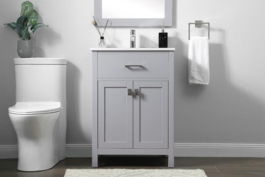 Elegant Furniture & Lighting - Harrison 24 Inch SIngle Bathroom Vanity In Grey - VF28824GR veiw 2