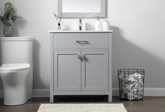 Elegant Furniture & Lighting - Harrison 30 Inch SIngle Bathroom Vanity In Grey - VF28830GR veiw 2
