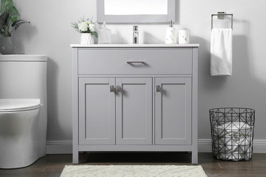 Elegant Furniture & Lighting - Harrison 36 Inch SIngle Bathroom Vanity In Grey - VF28836GR veiw 2