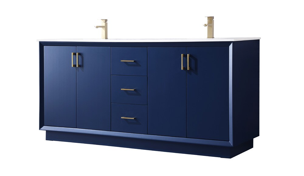 Elegant Furniture & Lighting - Hayes 72 Inch Double Bathroom Vanity In Blue - VF19672DBL veiw 8