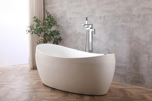 Elegant Furniture & Lighting - Henry Floor Mounted Roman Tub Faucet with Handshower in Chrome - FAT-8002PCH veiw 2