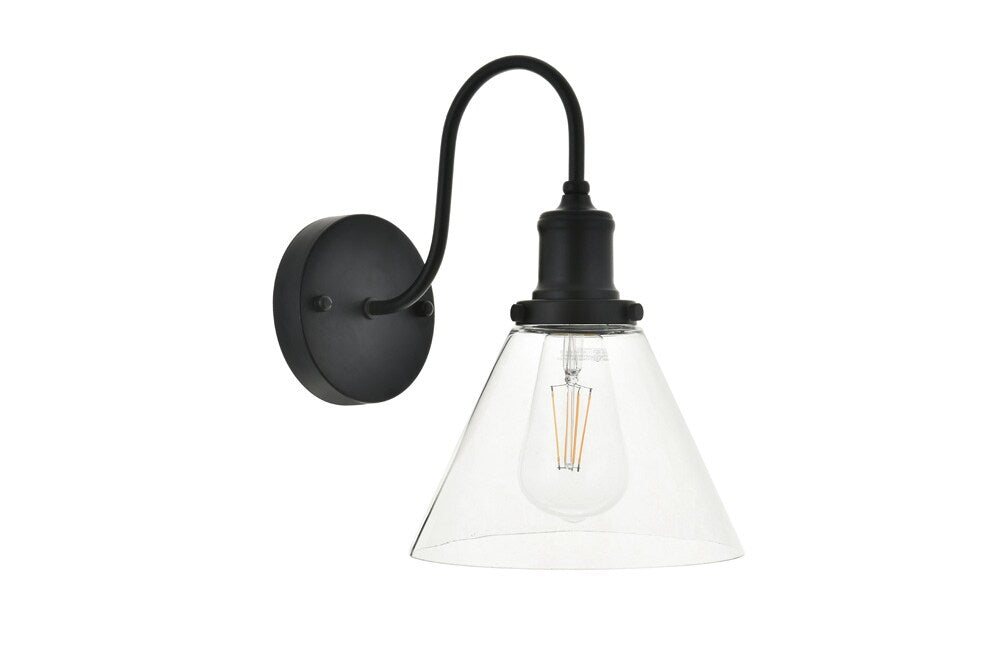 Elegant Furniture & Lighting - Histoire 1 light black Wall Sconce - LD4017W7BK veiw 1