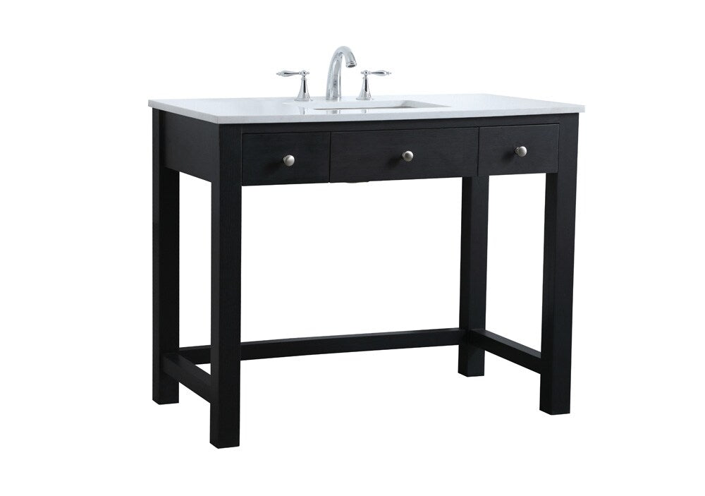 Elegant Furniture & Lighting - Hudson 42 Inch Bathroom Vanity In Black - VF14842MBK veiw 8