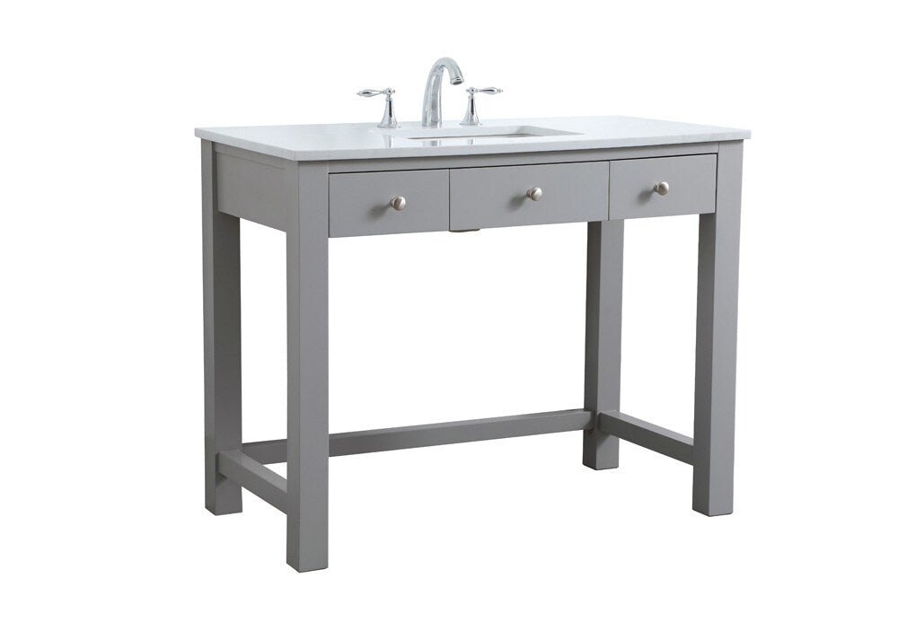 Elegant Furniture & Lighting - Hudson 42 Inch Bathroom Vanity In Grey - VF14842GR veiw 8