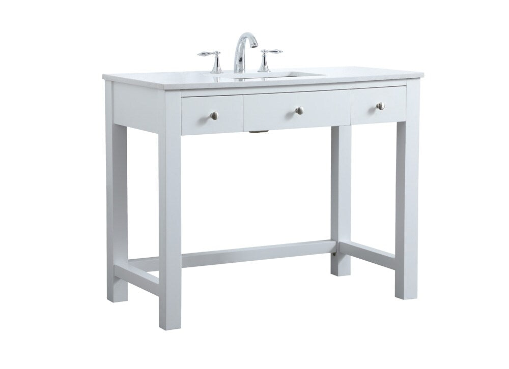 Elegant Furniture & Lighting - Hudson 42 Inch Bathroom Vanity In White - VF14842WH veiw 8