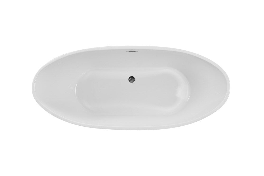 Elegant Furniture & Lighting - Ines 72 inch soaking double slipper bathtub in glossy white - BT10372GW veiw 14