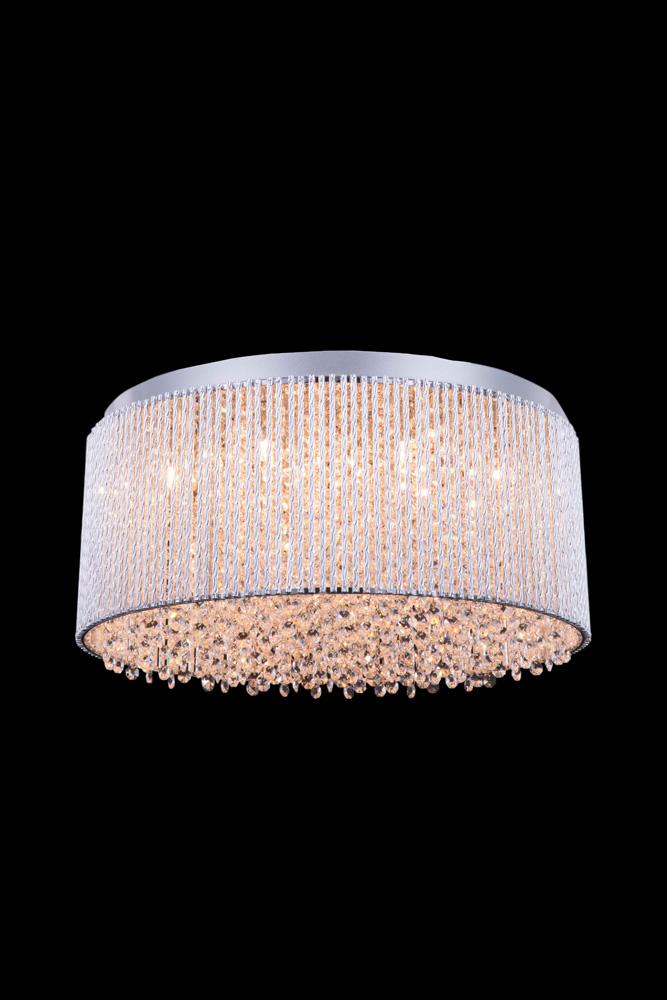 Elegant Furniture & Lighting - Influx 12 light Chrome Flush Mount Clear Royal Cut Crystal - V2092F20C/RC veiw 1