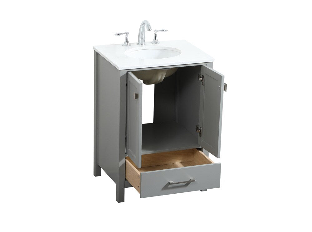 Elegant Furniture & Lighting - Irene 24 inch Single bathroom vanity in grey - VF18824GR veiw 16