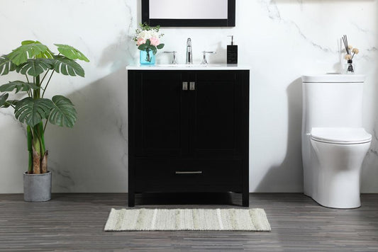 Elegant Furniture & Lighting - Irene 30 inch Single bathroom vanity in black - VF18830BK veiw 2