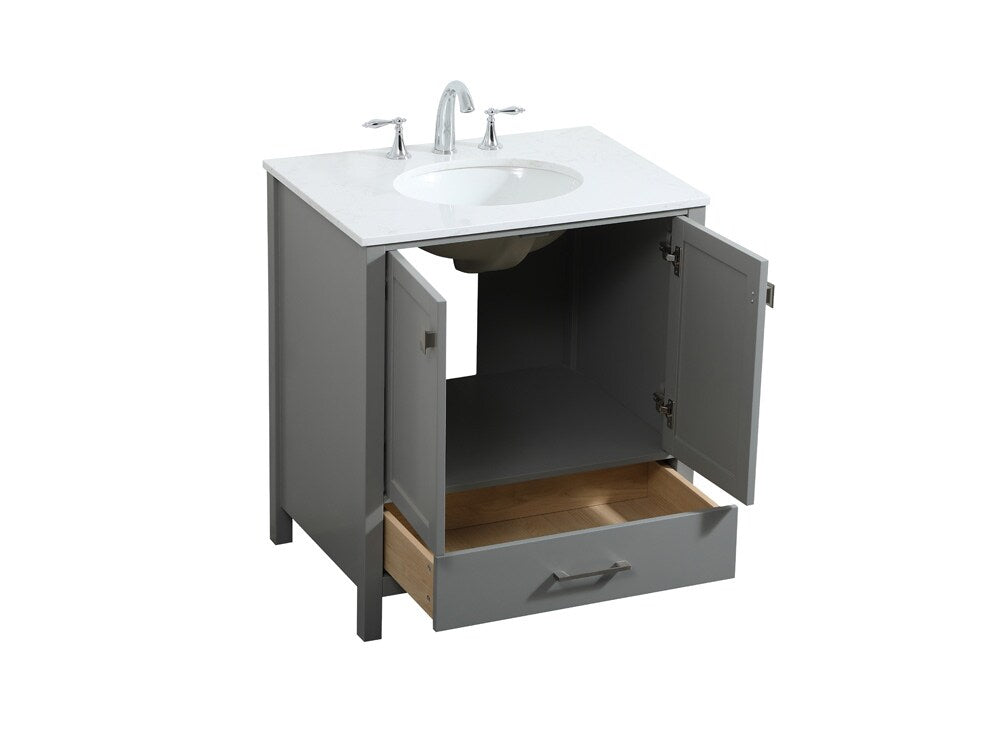 Elegant Furniture & Lighting - Irene 30 inch Single bathroom vanity in grey - VF18830GR veiw 16