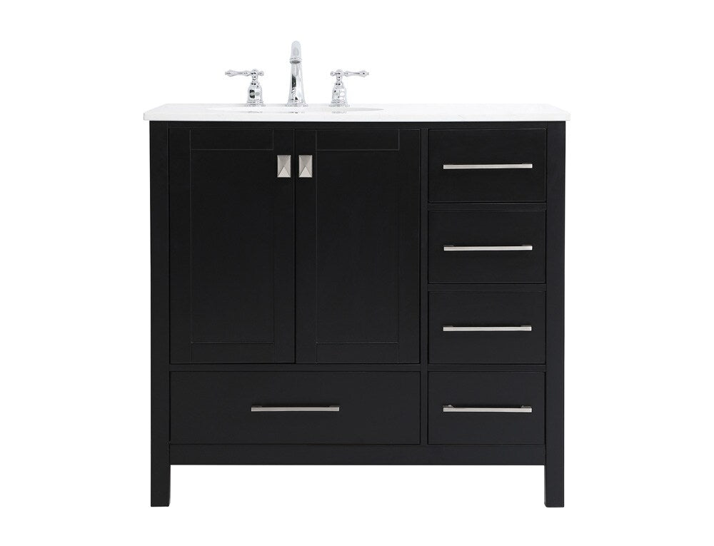 Elegant Furniture & Lighting - Irene 36 inch Single Bathroom Vanity in Black - VF18836BK veiw 1