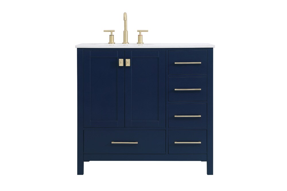 Elegant Furniture & Lighting - Irene 36 inch Single Bathroom Vanity in Blue - VF18836BL veiw 1