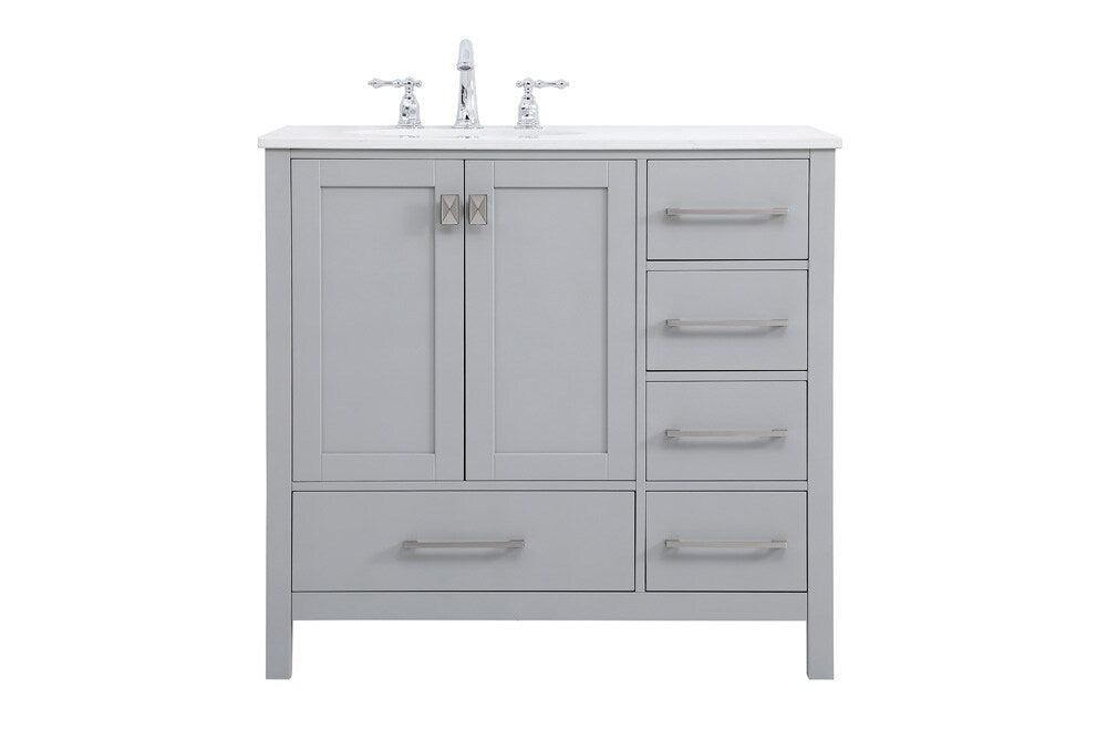 Elegant Furniture & Lighting - Irene 36 inch Single Bathroom Vanity in Gray - VF18836GR veiw 1