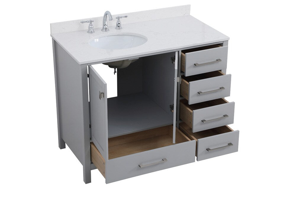 Elegant Furniture & Lighting - Irene 42 inch Single Bathroom Vanity in Gray - VF18842GR veiw 15
