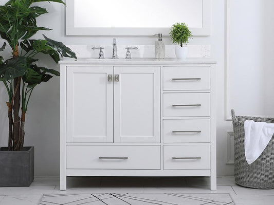 Elegant Furniture & Lighting - Irene 42 inch Single Bathroom Vanity in White - VF18842WH veiw 2