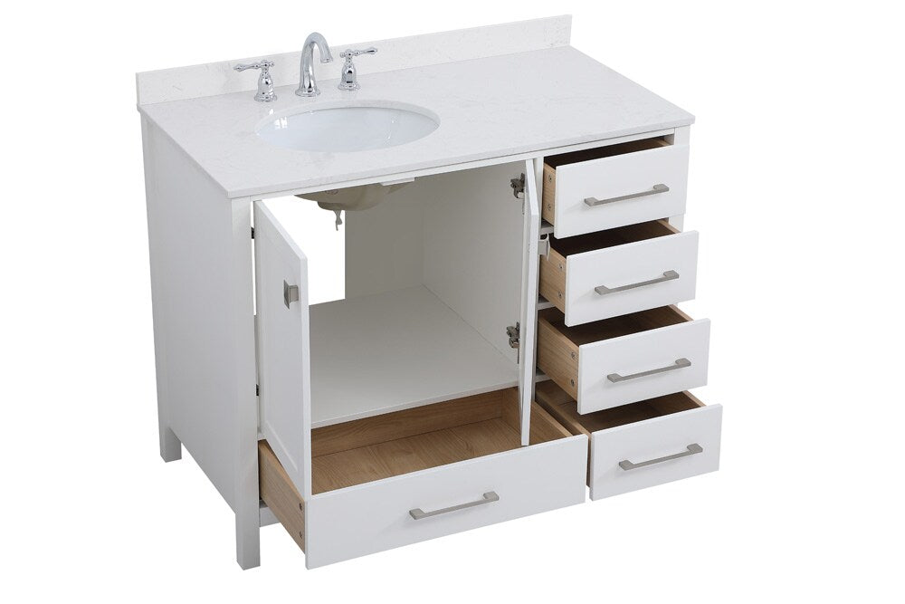 Elegant Furniture & Lighting - Irene 42 inch Single Bathroom Vanity in White - VF18842WH veiw 15