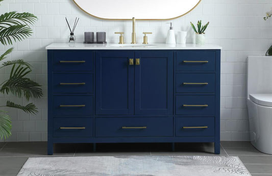 Elegant Furniture & Lighting - Irene 54 Inch SIngle Bathroom Vanity In Blue - VF18854BL veiw 2