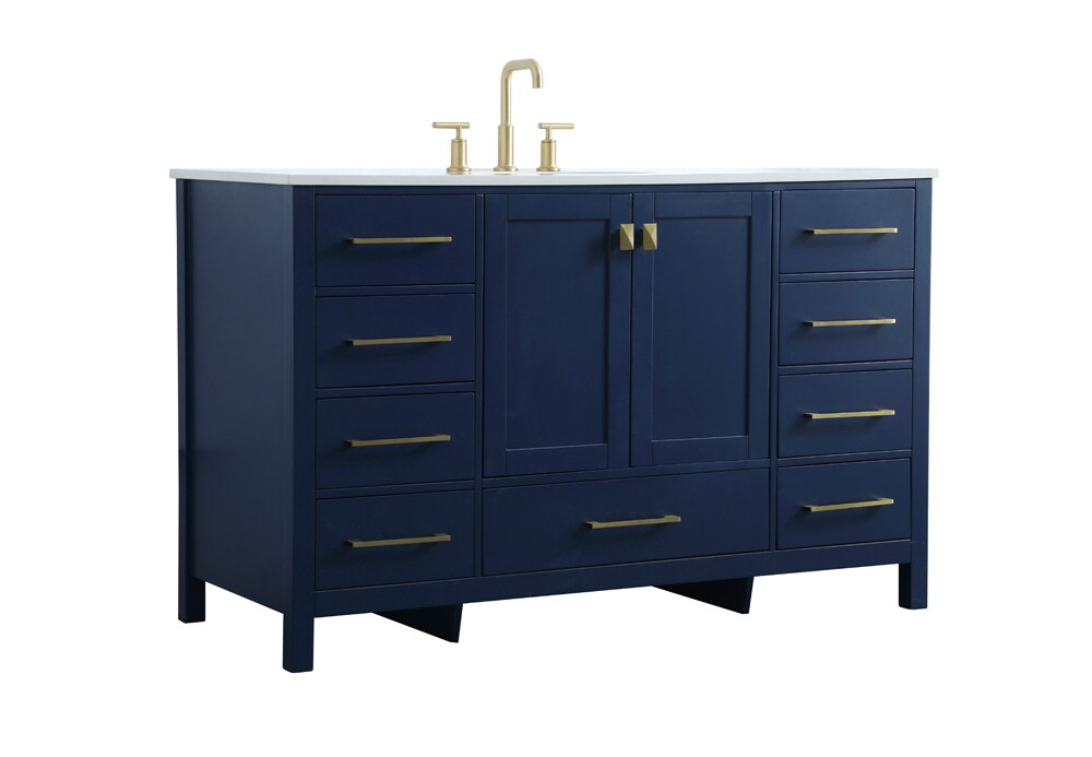 Elegant Furniture & Lighting - Irene 54 Inch SIngle Bathroom Vanity In Blue - VF18854BL veiw 8