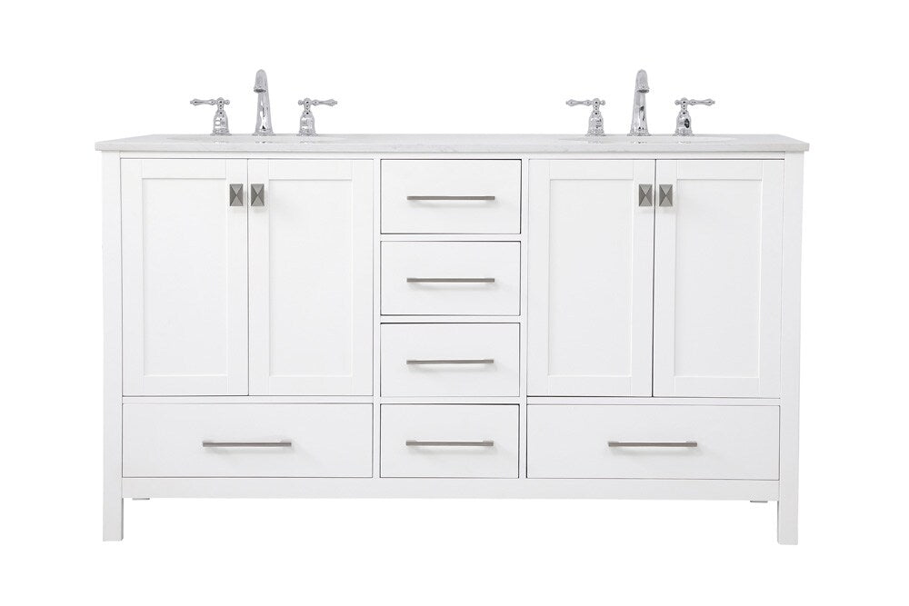 Elegant Furniture & Lighting - Irene 60 inch Double Bathroom Vanity in White - VF18860DWH veiw 1