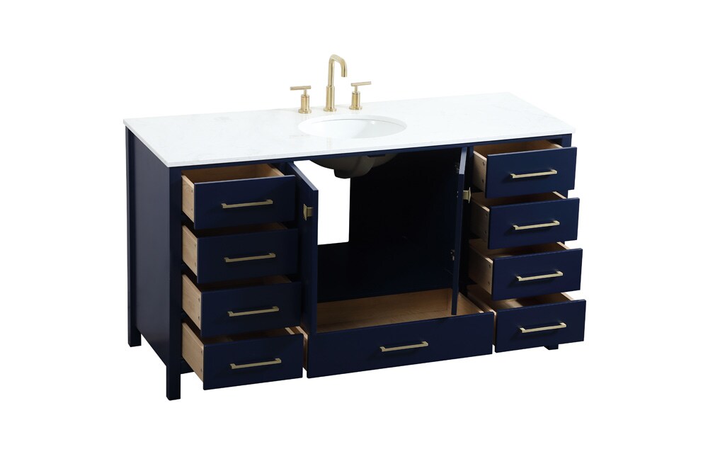 Elegant Furniture & Lighting - Irene 60 inch Single bathroom vanity in blue - VF18860BL veiw 16
