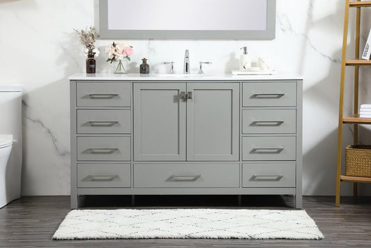 Elegant Furniture & Lighting - Irene 60 inch Single bathroom vanity in grey - VF18860GR veiw 2