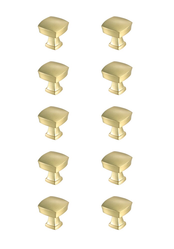 Elegant Furniture & Lighting - Irvin 1.3in Brushed Gold Square Knob Multipack (Set of 10) - KB2022-GD-10PK veiw 1