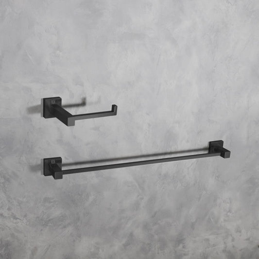 Elegant Furniture & Lighting - Isla 2-Piece Bathroom Hardware Set in Matte Black - HWB-12S2MBK veiw 2