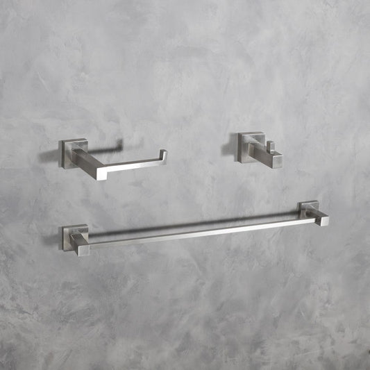 Elegant Furniture & Lighting - Isla 3-Piece Bathroom Hardware Set in Brushed Nickel - HWB-12S3HBNK veiw 2