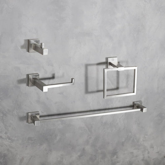 Elegant Furniture & Lighting - Isla 4-Piece Bathroom Hardware Set in Brushed Nickel - HWB-12S4BNK veiw 2
