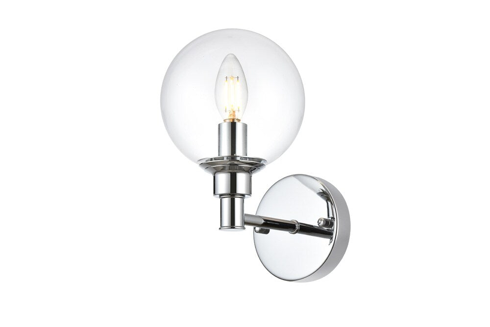 Elegant Furniture & Lighting - Jaelynn 1 light Chrome and Clear Bath Sconce - LD7318W6CH veiw 1