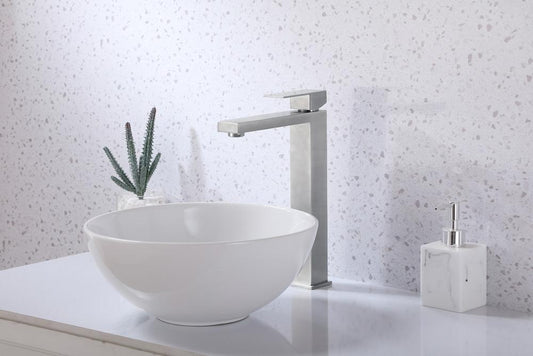 Elegant Furniture & Lighting - Jakob Single Hole Single Handle Bathroom Faucet in Brushed Nickel - FAV-1002BNK veiw 2