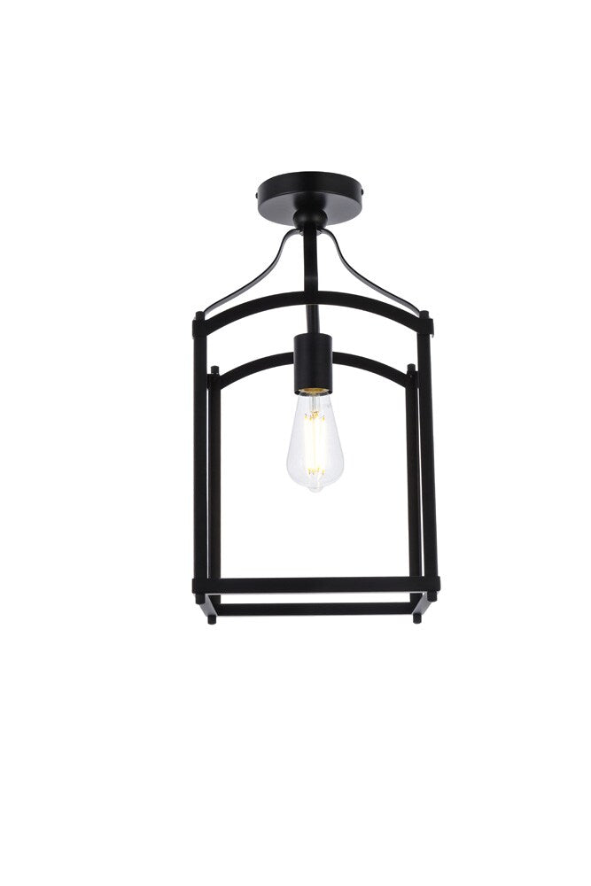 Elegant Furniture & Lighting - Janet 1 light flush mount in black - LD7069F10BK veiw 1