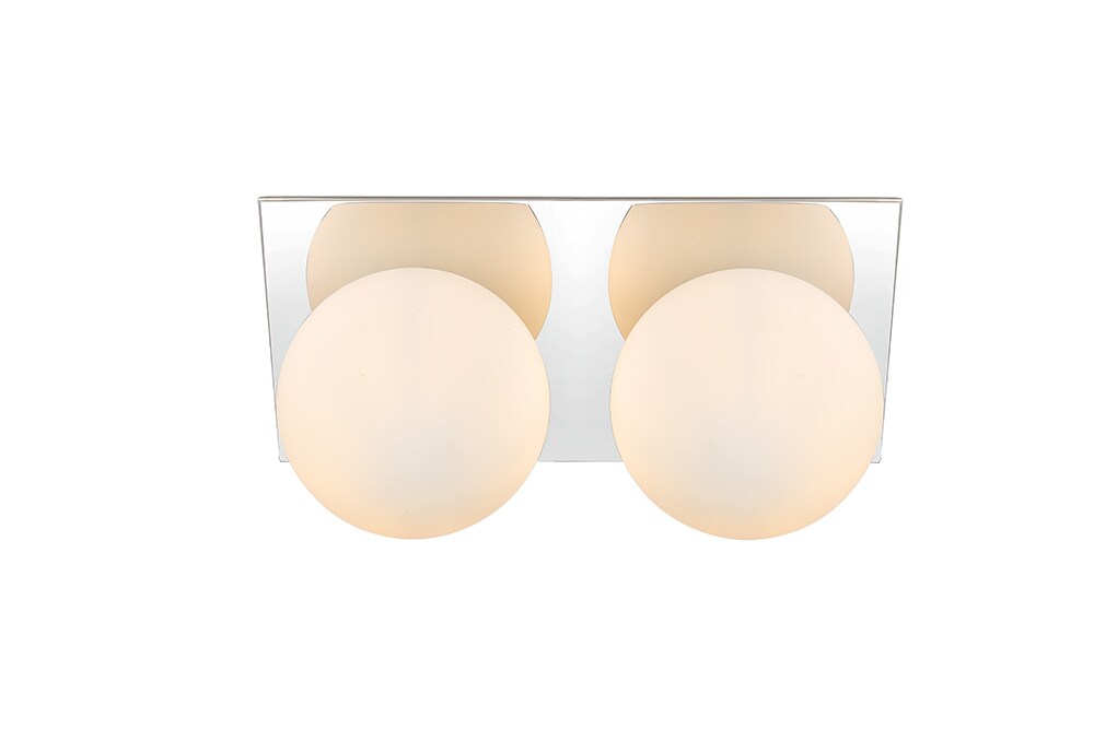 Elegant Furniture & Lighting - Jillian 2 light Chrome and frosted white Bath Sconce - LD7304W14CH veiw 1