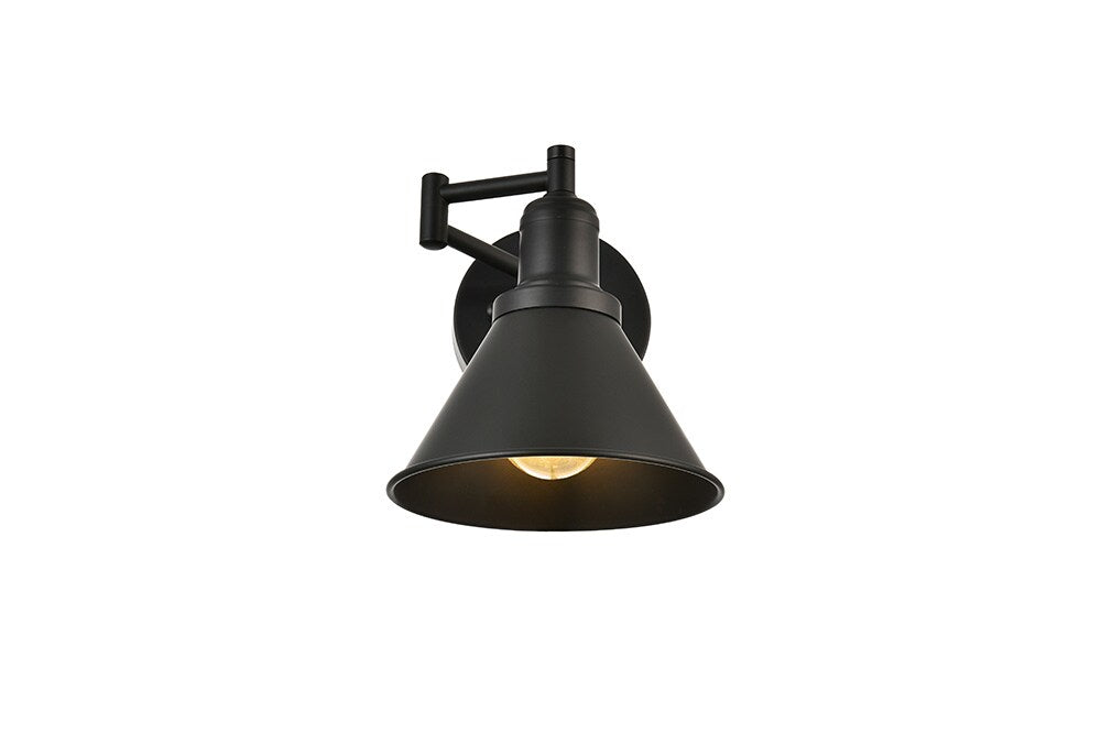 Elegant Furniture & Lighting - Judson 1 light Black swing arm wall sconce - LD7326W7BLK veiw 1