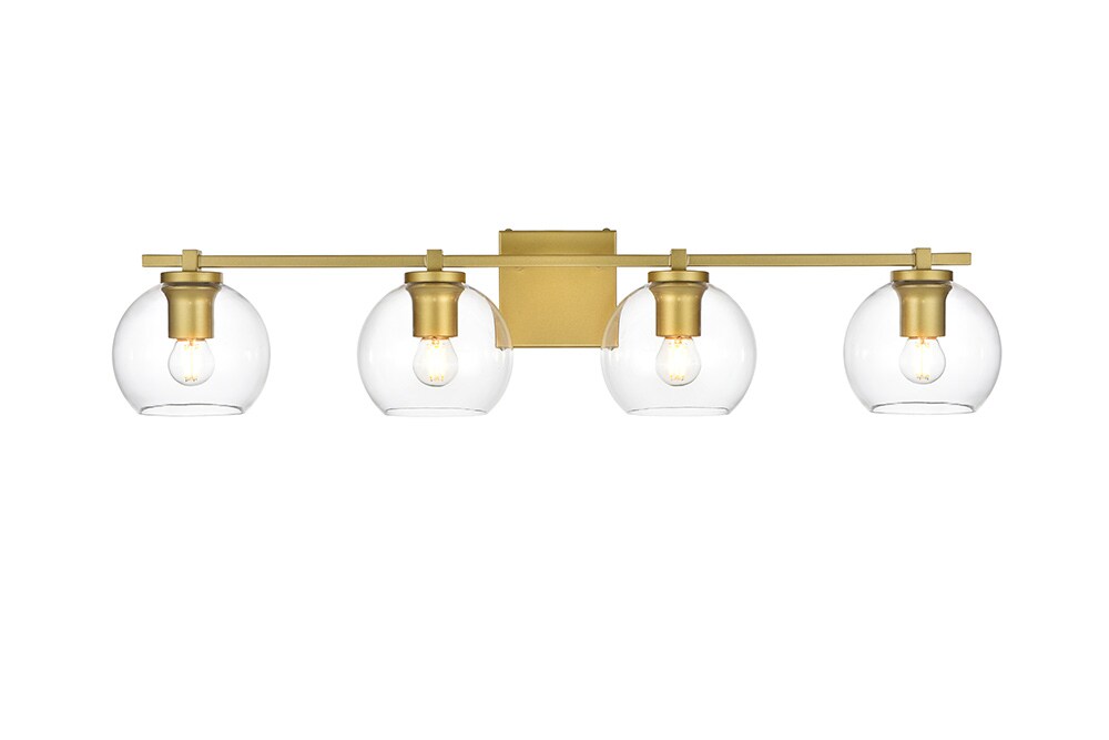 Elegant Furniture & Lighting - Juelz 4 light Brass and Clear Bath Sconce - LD7311W34BRA veiw 1