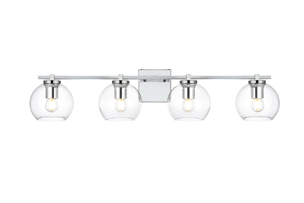 Elegant Furniture & Lighting - Juelz 4 light Chrome and Clear Bath Sconce - LD7311W34CH veiw 1