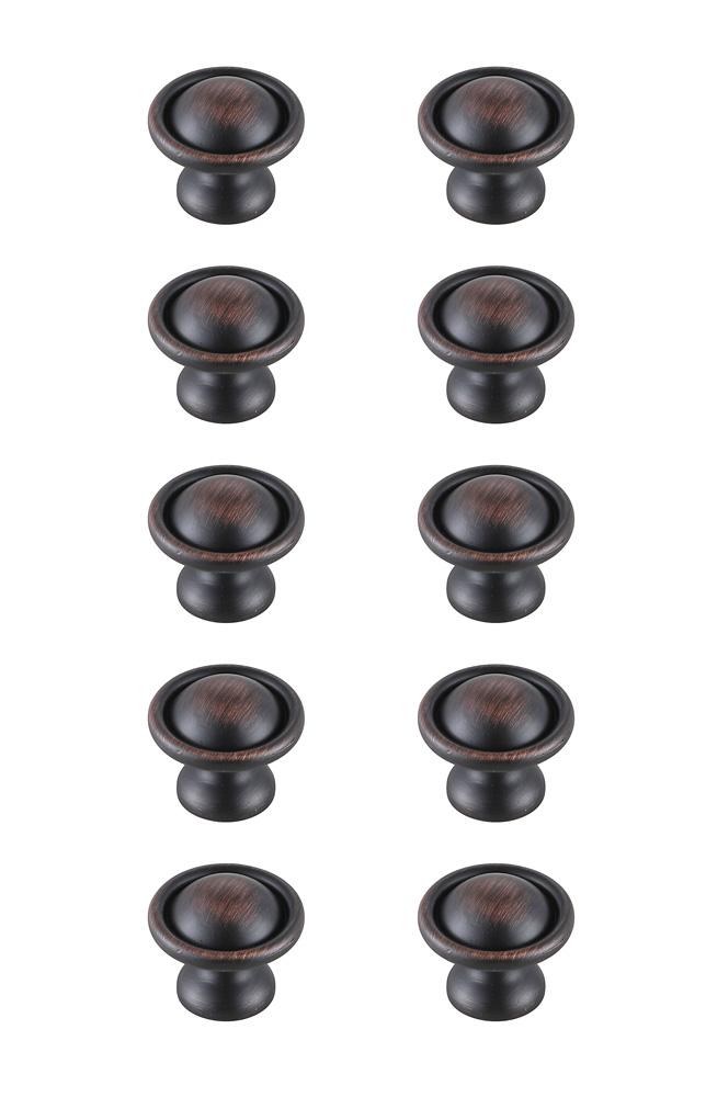 Elegant Furniture & Lighting - Kadea 1.2in Diameter Oil-rubbed Bronze Mushroom Knob Multipack (Set of 10) - KB2008-ORB-10PK veiw 1