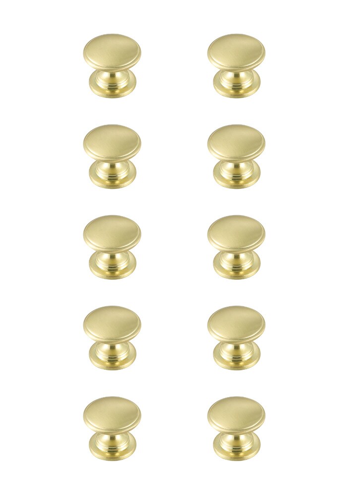 Elegant Furniture & Lighting - Kaid 1.2in Diameter Brushed Gold Mushroom Knob Multipack (Set of 10) - KB2004-GD-10PK veiw 1