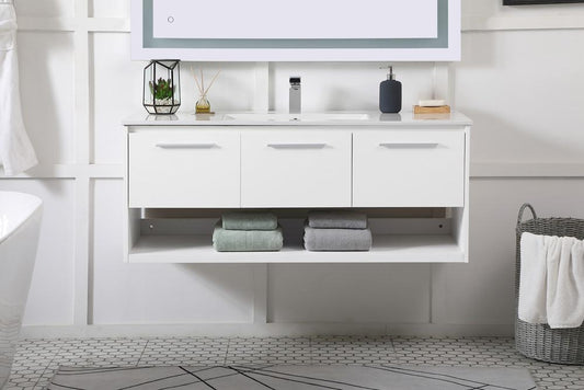 Elegant Furniture & Lighting - Kasper 48 inch Single Bathroom Floating Vanity in White - VF43048WH veiw 2