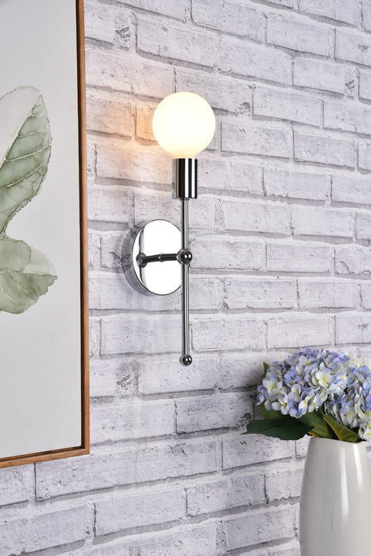 Elegant Furniture & Lighting - Keely 1 light chrome wall sconce - LD2356C veiw 2