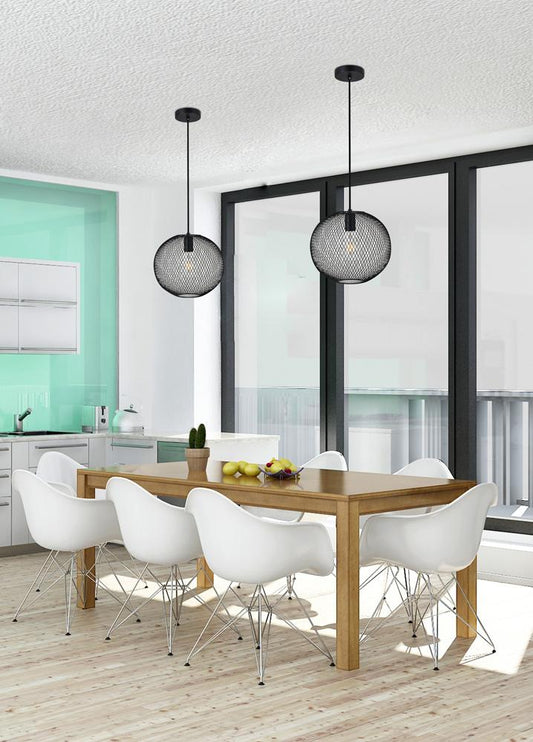 Elegant Furniture & Lighting - Keller 1 Light Black Pendant - LD2249BK veiw 2