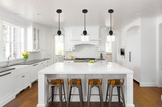 Elegant Furniture & Lighting - Kenna 1 Light Black Pendant With Clear Glass - LD2253BK veiw 2